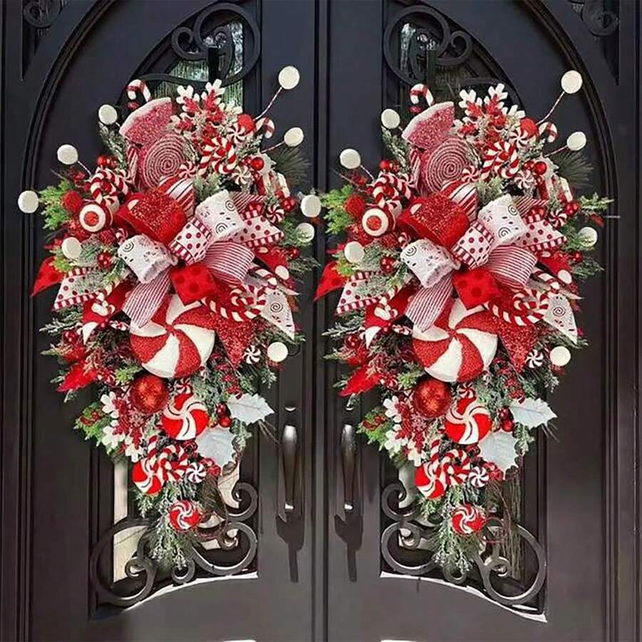 1 Miếng Nhân tạo Giáng sinh Kẹo Cây mía Treo Cây Trang trí tường Vòng hoa , Lý tưởng Cho bữa tiệc , Lễ cưới , Trang trí lễ hội - Nhiều màu - Xem 1