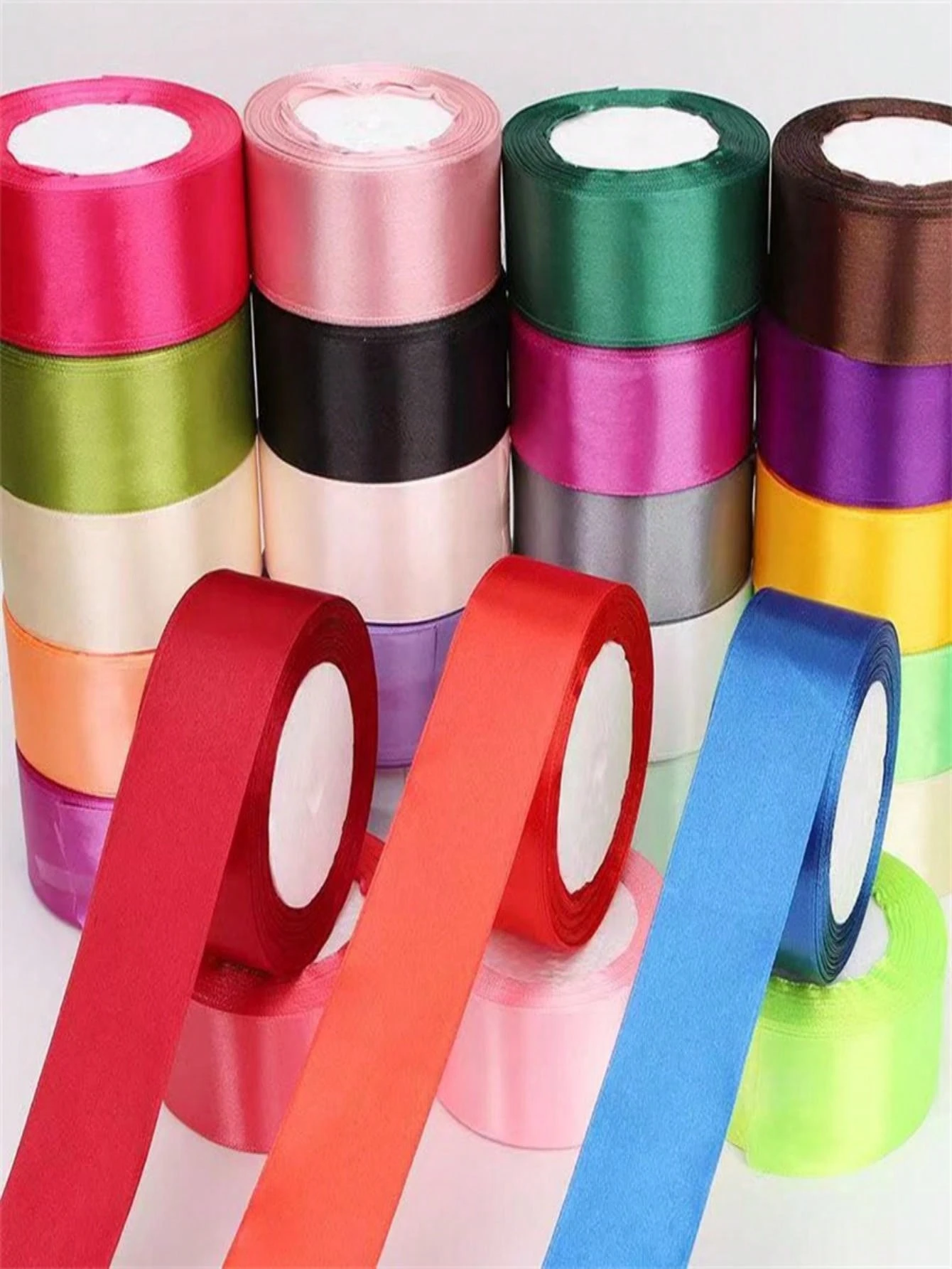 Shein Ribbons Size: 2.5cm/0.98in, 25 Yards/ Roll, Champagne Gold Polyester Ribbon ...