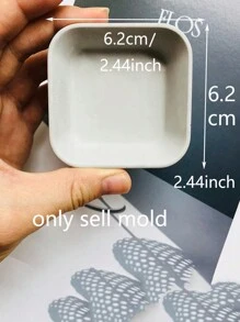 心型收納盤石膏模具小飾品混凝土托盤矽膠模具方心型水泥蠟燭杯環氧樹脂燭台模具 - 白色 - 查看 4
