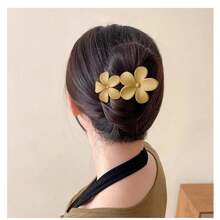 1入組聖誕主題花卉髮夾,裝飾項目,黃色