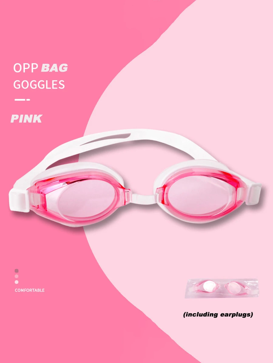 1pc High-Grade Pc Lens Swimming Goggles With Double Seal Ring, Elastic Silicone Strap, Comfortable Fit, Unisex, Beach Essentials, Beach Accessories, Pool Float