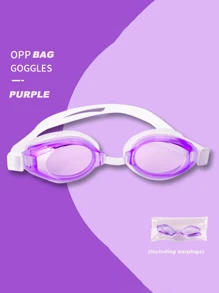 1pc High-Grade Pc Lens Swimming Goggles With Double Seal Ring, Elastic Silicone Strap, Comfortable Fit, Unisex, Beach Essentials, Beach Accessories, Pool Float