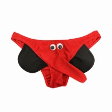 Ropa Interior Triangular Para Hombre Con Bolsa En Forma De Trompa De Elefante - Rojo - Ver 3