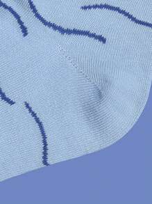 1双男女款钓鱼图案保暖中筒袜，秋季 - 彩色 - 查看 4