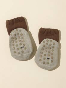 1 雙加厚保暖卡通防滑中小腿地板襪,適合嬰兒秋冬