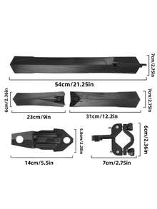 1pc Adjustable 26in Front/rear Fender Set, Universal Bike Mudguard For Bicycle Protection - Black - View 4