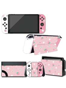 1set Printed Frosted Skin Stickers Compatible With Switch Oled Game Console - Multicolor - View 7