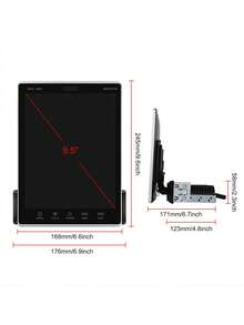 2din 9.5英吋車載立式收音機rad2+64g垂直屏幕,支援android Auto Mirrorlink+mic+ahd攝像頭 - 黑色 - 查看 11