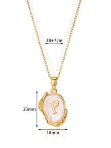 1個男女通用簡約款26英文字母大寫項鍊,情侣或個性化名字項鍊 - 金黃色 - 查看 18