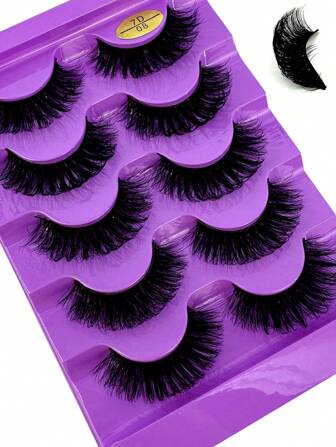5 Pairs Russian Strip Lashes Natural Looking Soft & Fluffy Mink Lashes 3D False Eyelashes Russian Volume Eyelashes Fake Eyelashes Dramatic Messy Mink Lashes Wispy Long Foxy Eye Lifting Look Eyelash Extension Kit Full Eyelash Strip To Lengthen And Volumize The Outer Corner Of Your Eye Beauty Makeup Strip Lashes, Lashes, Eyelashes, Fake Lashes