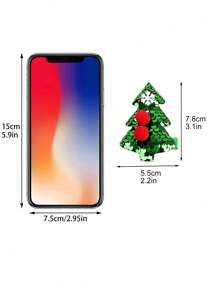 2 mảnh Bộ Của Giáng sinh Rừng Màu xanh lá Cây thông noel Bọt biển Ba chiều Kẹp tóc Dễ thương Bữa tiệc ngày lễ Phụ kiện tóc - Nhiều màu - Xem 4