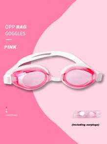 1 件舒适高端 PC 镜片双层密封圈弹性硅胶带防水游泳镜男女适用，海滩必需品，海滩配件，泳池浮板 - 黑色 - 查看 7