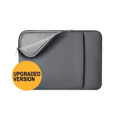 灰色笔记本电脑内袋，内衬柔软，简洁，适用于 11、13、14、15、16 英寸笔记本电脑，兼容 Apple、Hp 和 Asus 教室笔记本电脑包 教室包 教师收纳包 教室整理包