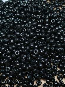 1包/30g時尚4mm玻璃自製黑色種子珠,適用於女性diy珠寶製作