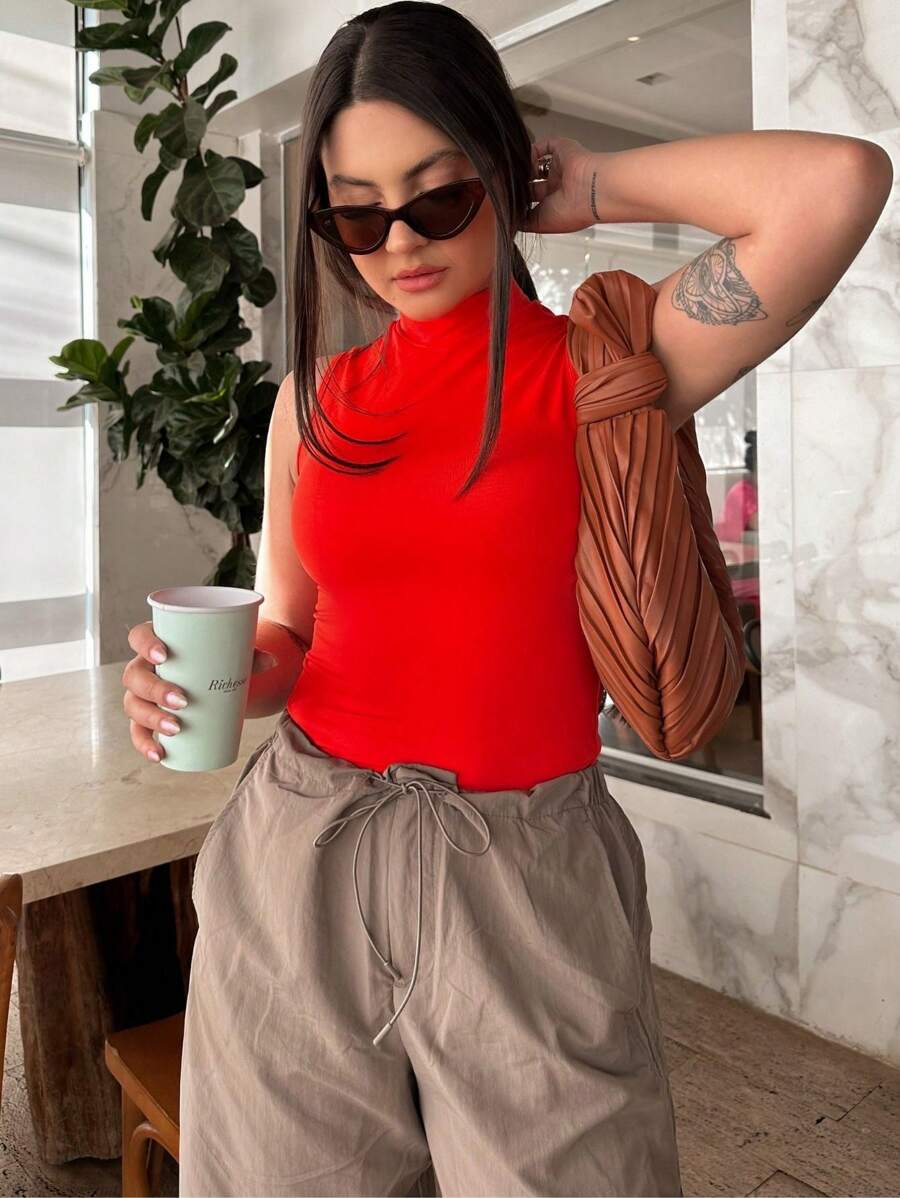 Women Tank Tops & Camis - Orange - View 1