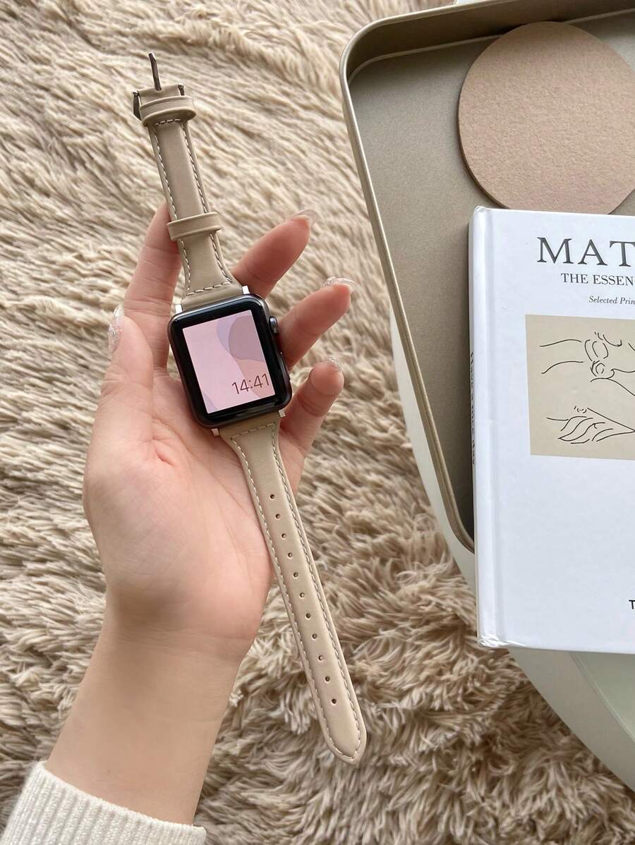 1件經典修身PU皮革錶帶，中性時尚星光風，兼容 S8/S9/S10/S11 (45mm/44mm/38mm/40mm/41mm/42mm/49mm/46mm)，運動智能手錶錶帶，適用於Series/Ultra/SE/11/10/9/7/6/5/4/3/2/1系列，時尚智能手錶錶帶