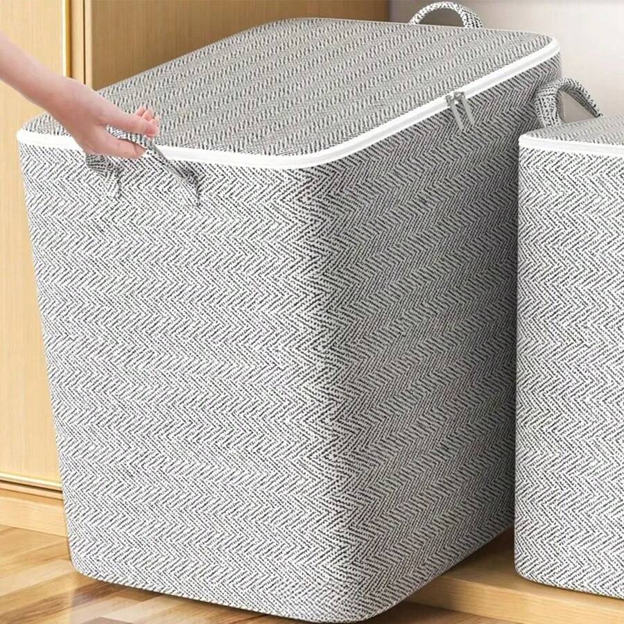 1 件,灰色衣物收納袋,被子收納袋,衣服收納袋,雜物收納袋,可折疊收納袋