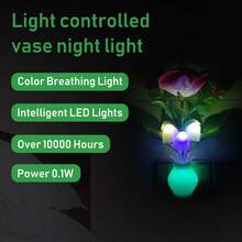 1 件 Wohome Led 夜燈,帶黃昏到黎明感應器,0.5w 蘑菇夜燈,非常適合臥室、浴室、廚房和走廊,美國插頭