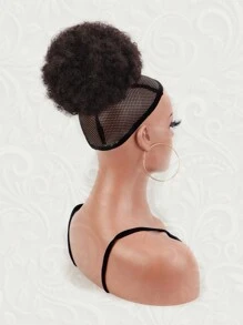 Afro Curly Hair Buns Updo Ponytail 1 Pc Drawstring Extension For Women Short African Twisted Curly Hair Bun Ponytail Extension Synthetic Hair Natural Looking