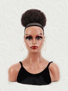 Afro Curly Hair Buns Updo Ponytail 1 Pc Drawstring Extension For Women Short African Twisted Curly Hair Bun Ponytail Extension Synthetic Hair Natural Looking