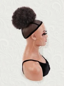 Afro Curly Hair Buns Updo Ponytail 1 Pc Drawstring Extension For Women Short African Twisted Curly Hair Bun Ponytail Extension Synthetic Hair Natural Looking