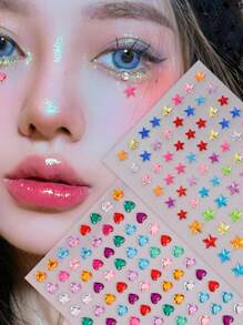 Đầy màu sắc Đa quy cách Ba chiều Năm cánh Hình -ngôi sao Mô phỏng Đá quý Mặt Kim cương Hình dán DIY Liên hoan âm nhạc Y2K Hội hóa trang Mắt Và Mặt Đồ trang trí Kim cương Hình dán 1 Gói - Nhiều màu - Xem 1