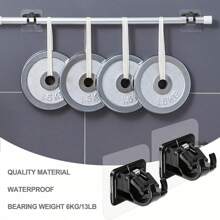 8pcs/set No Hole Curtain Rod Bracket Hooks - Multicolor - View 10