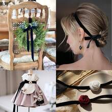 ZNZAKKA 10 Yards Velvet Ribbon Green Velvet Fabric Ribbon Trim Single Face Spool Satin Velvet Ribbon for Gift Wrapping Bow Making Christmas Decoration - Green - View 9