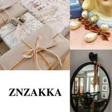 ZNZAKKA 10 Yards Velvet Ribbon Green Velvet Fabric Ribbon Trim Single Face Spool Satin Velvet Ribbon for Gift Wrapping Bow Making Christmas Decoration - Green - View 11