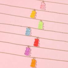 7pcs/set Colorful Teddy Bear Necklace For Children - Multicolor - View 4