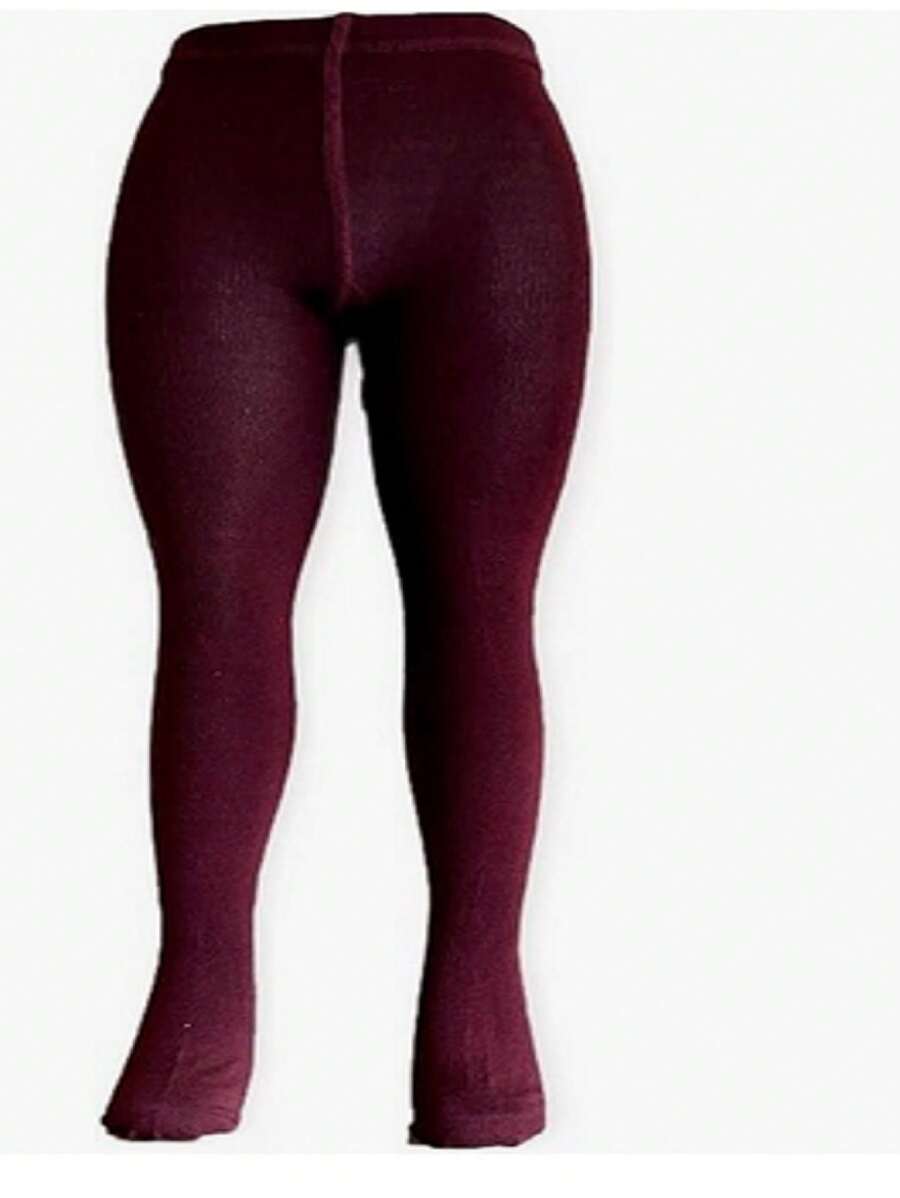 Pack Of 3 Thick Cotton Tights For Girls - 中紫紅色 - 查看 1