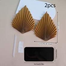 2入組中式風格生日蛋糕裝飾長壽屏風和蝴蝶蘭手持風扇附件 - 金色 - 查看 2