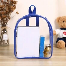 1 Pieza Mochila Transparente Azul Ligera E Impermeable Para Niños, Estudiantes - Azul - Ver 1