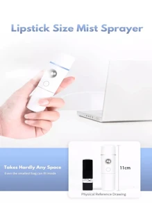 1入便攜式迷你霧化加濕器,大霧量和保濕噴霧功能 - 白色 - 查看 6