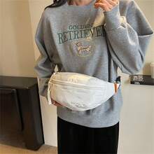 Bolsa De Pecho Y Cintura Para Mujer De Diseño Simple Y Color Sólido - Beis - Ver 10