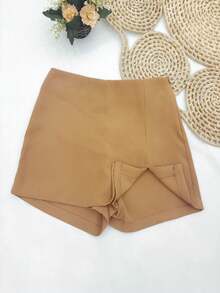 Women Shorts - 駝色 - 查看 3