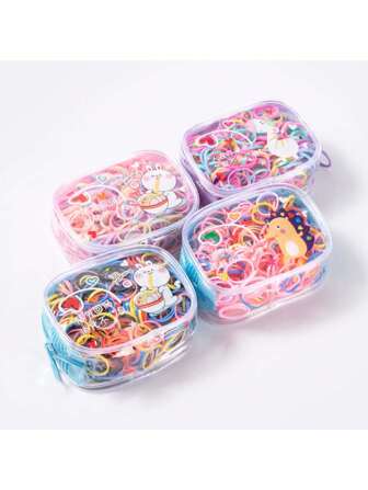 一次性拉鍊包打包鬆緊帶用於頭髮造型,橡膠頭繩配件適用於兒童