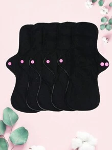5 PCS Cloth Menstrual Pad Sanitary Washable Reusable Pad - Black - View 1
