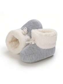 全新冬季可爱温暖毛绒婴儿靴，适合 0-1 岁婴儿