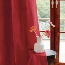 酒紅色絲絨窗簾 - 酒紅色 - 查看 1