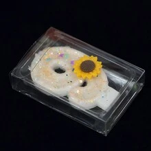 1 個創意數字蠟燭生日蛋糕裝飾,向日葵形狀派對氣氛蠟燭 - 白色 - 查看 3