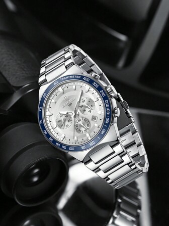  Montre à quartz pour hommes REWARD, style mode affaire, calendrier chronographe, aiguilles lumineuses, multifonction, haute qualité, cadeau, design classique, bracelet en acier inoxydable