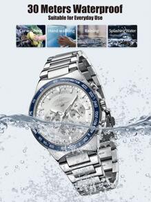 REWARD Men's Quartz Watch Business Fashion Style Timing Calendar Luminous Hands Multi-Functional Men Wristwatch High Quality Gift Classic Design Stainless Steel Watch Band