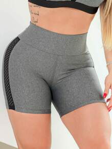 Women Sports Shorts - Trộn và đen - Xem 3