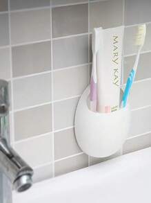 1个浴室牙刷架壁挂式牙膏架化妆刷收纳架浴室配件 - 白色 - 查看 4