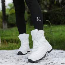 Của phụ nữ Ngoài trời Thể thao Giày ống , Dày lên Lót lông Không thấm nước Bốt Tuyết , Không trượt Chống mài mòn , High Top Mùa Đông Giày ống Đối với phụ nữ Hàng Mới - trắng - Xem 6