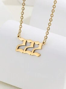 1個精鋼幸運號碼項鍊,男女適用,000-999,復古毛衣鏈,周年紀念禮物