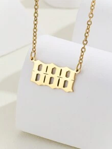 1個精鋼幸運號碼項鍊,男女適用,000-999,復古毛衣鏈,周年紀念禮物