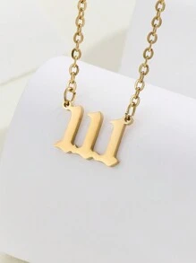 1個精鋼幸運號碼項鍊,男女適用,000-999,復古毛衣鏈,周年紀念禮物