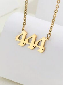 1個精鋼幸運號碼項鍊,男女適用,000-999,復古毛衣鏈,周年紀念禮物